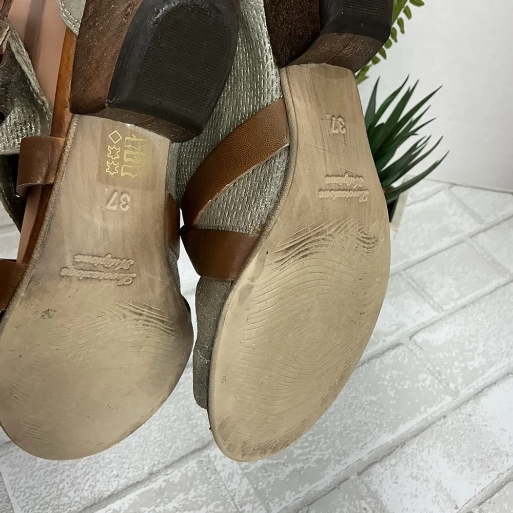 Miz Mooz Brown and Silver Sandals